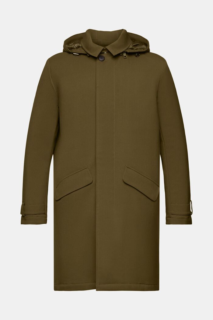 Recycelt: Wattierter Mac Coat mit flexibler Kapuze