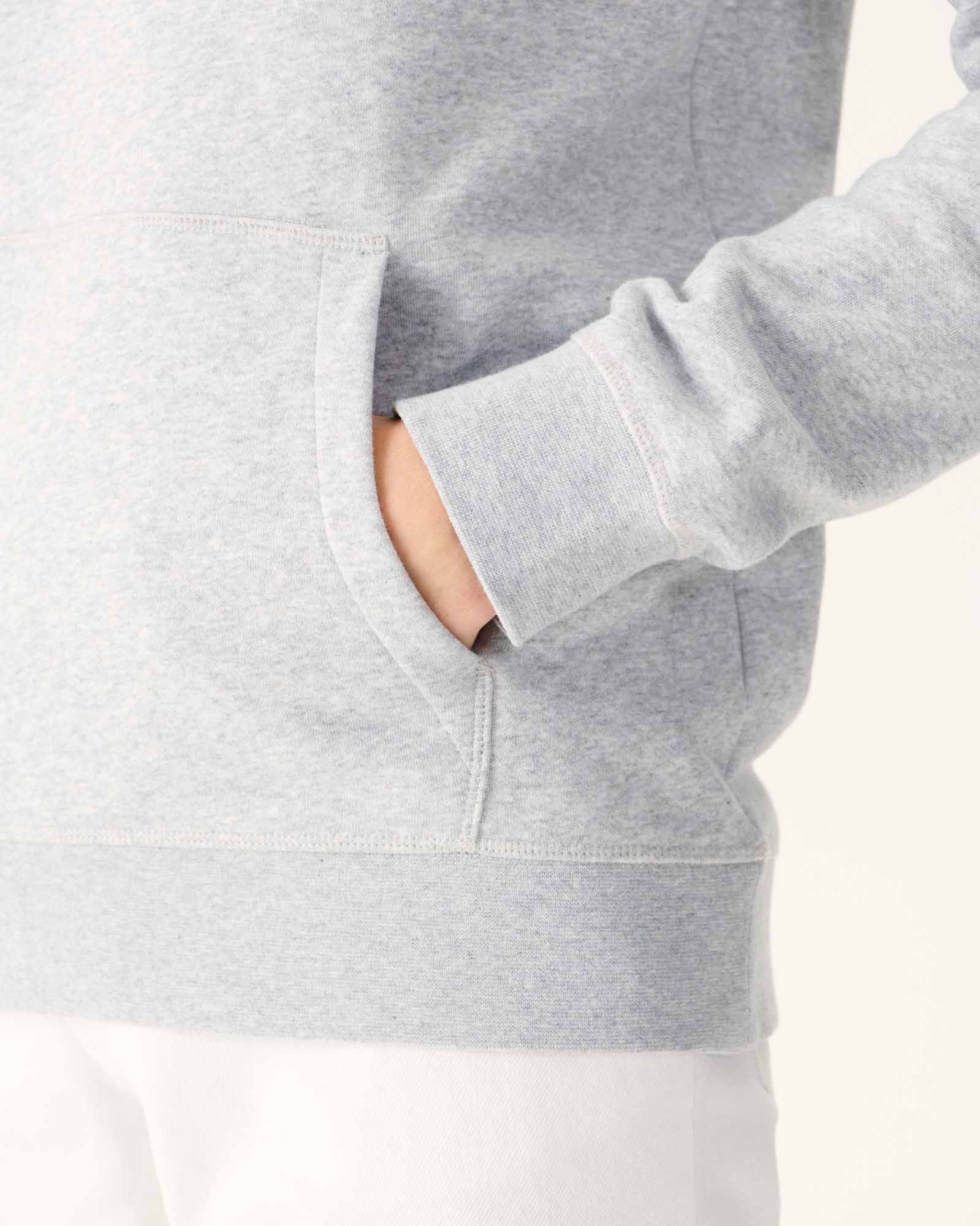 Sweat à capuche homme en coton biologique Gris chiné Mataro