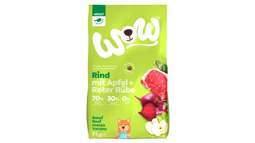 WOW Hundetrockenfutter Minis Adult Rind 1 kg