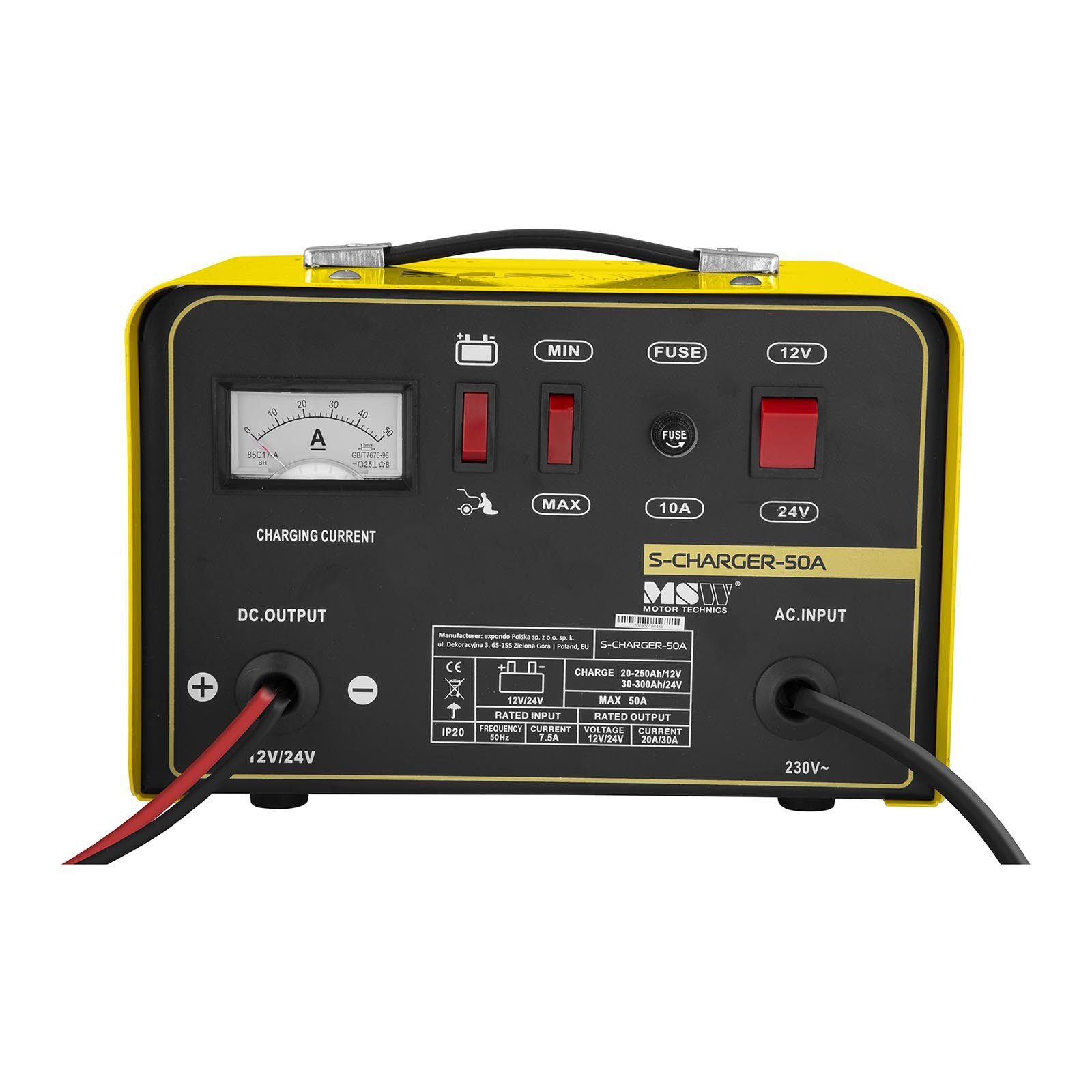 MSW Autobatterie Ladegerät 12V Kfz Pkw Ladegerät Batterie Starthilfe 12 24 Autobatterie-Ladegerät