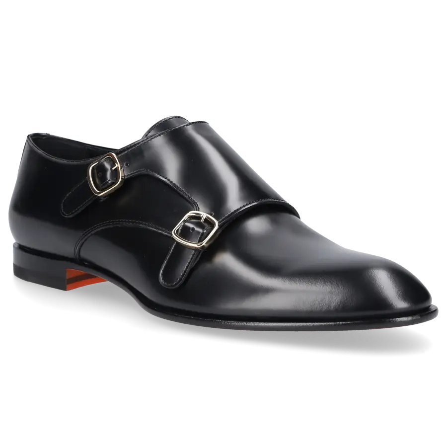 Santoni - Businessschuhe Doppelmonk 56369 Kalbsleder - schwarz