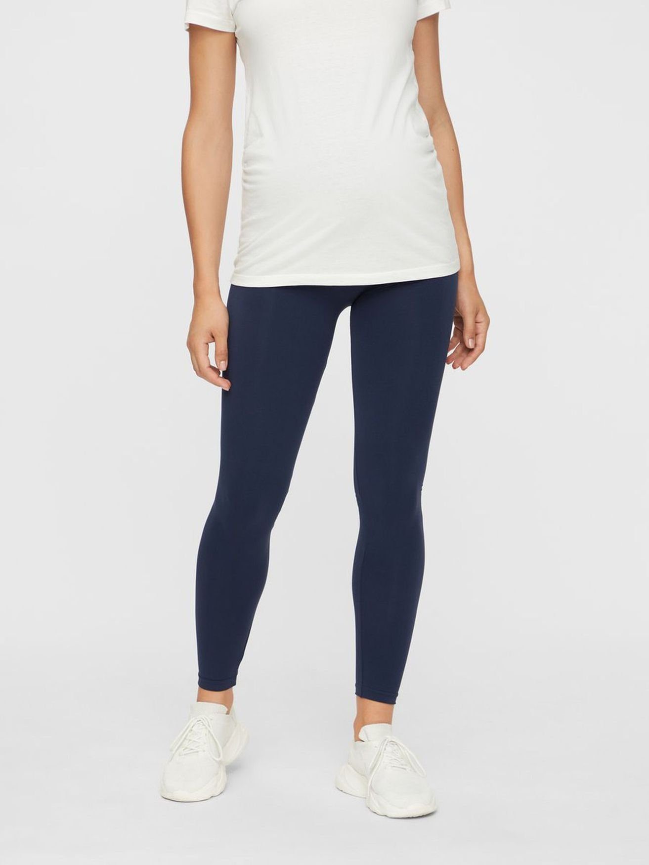 Mamalicious Umstandsleggings Umstands Leggings Bauch Yoga Hose für Schwangere 3442 in Navy