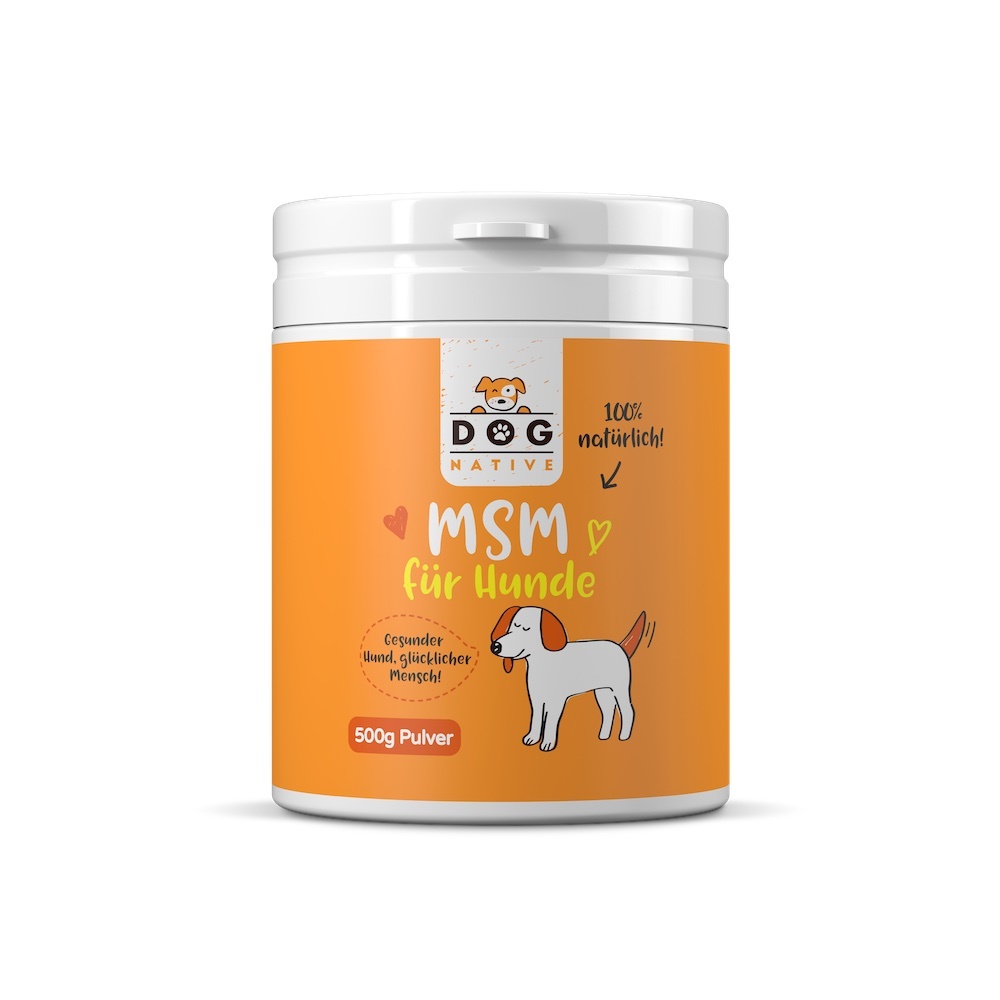 Dog-Native Ergänzungsfutter & Aufzucht Dog-Native MSM Pulver für Hunde (99,99% Reinheit), 500g