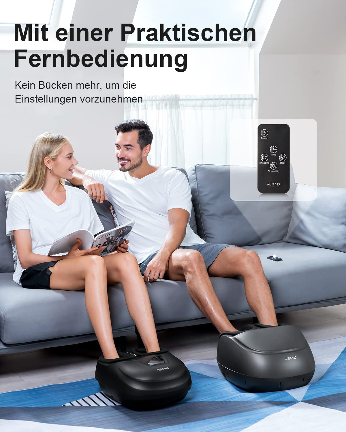 Shiatsu Fußmassagegerät Premium mit Fernbedienung