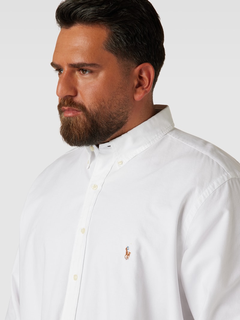 PLUS SIZE Freizeithemd mit Label-Stitching in weiß