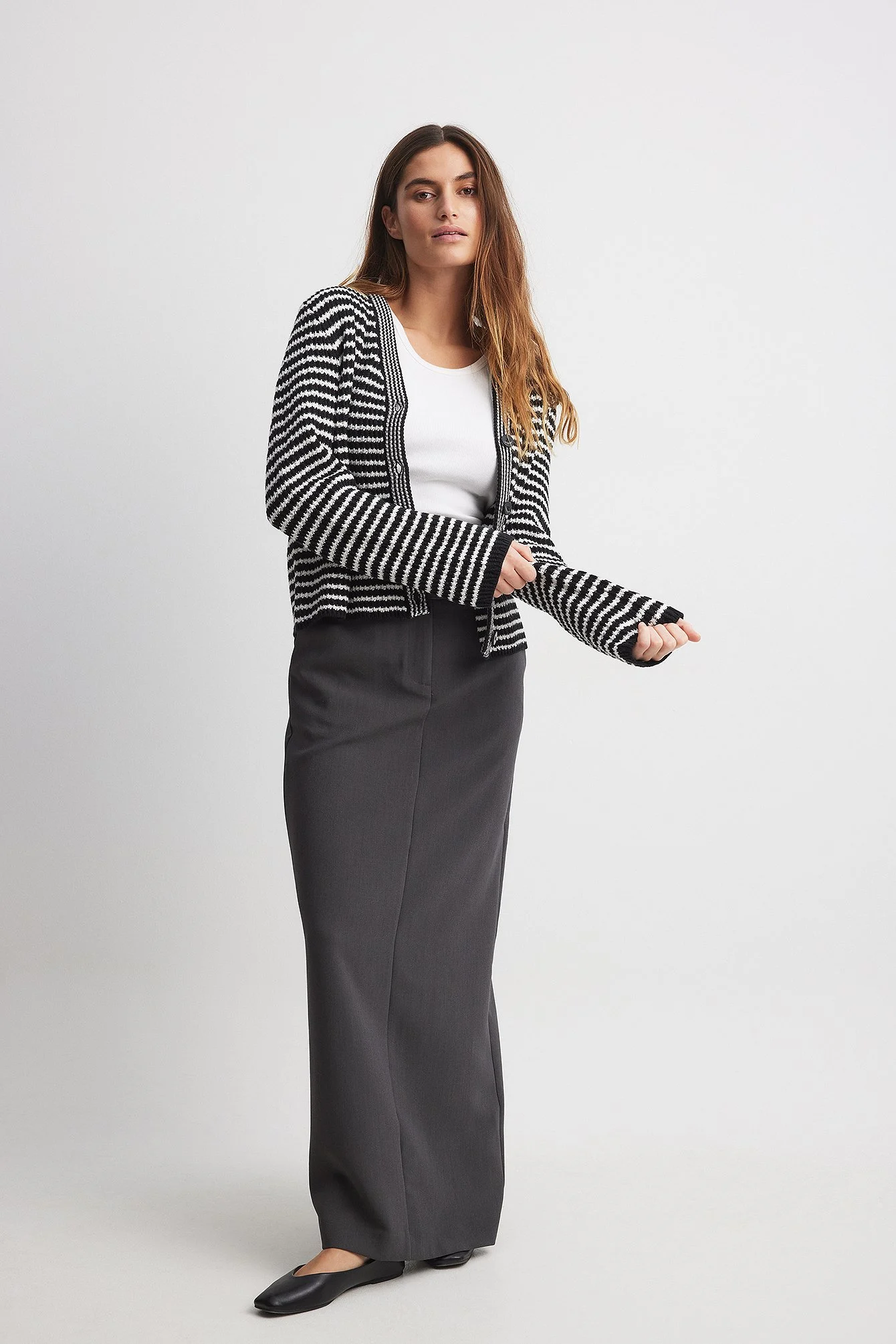 Gestreifter Oversize-Strickcardigan