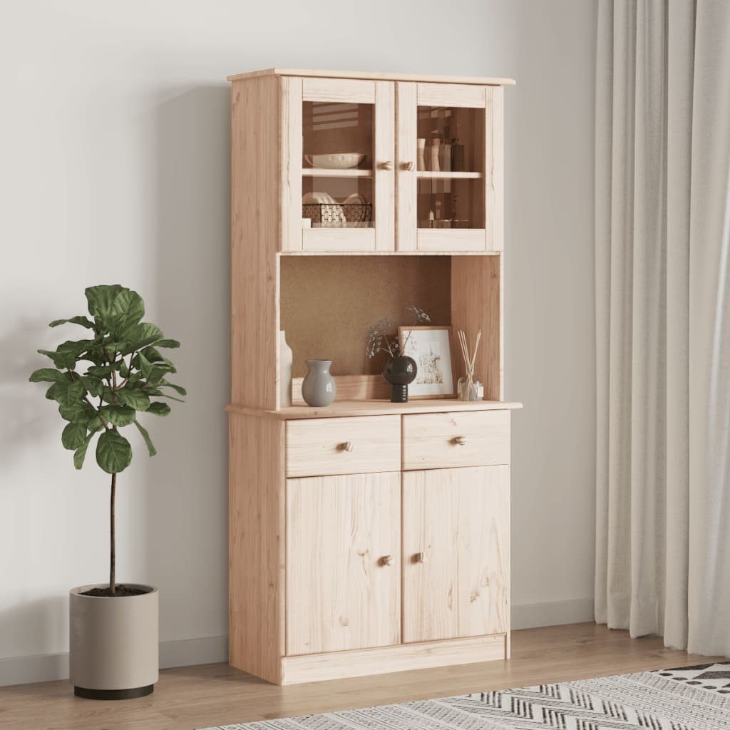 vidaXL Sideboard Highboard ALTA 77x35x165 cm Massivholz Kiefer (1 St)