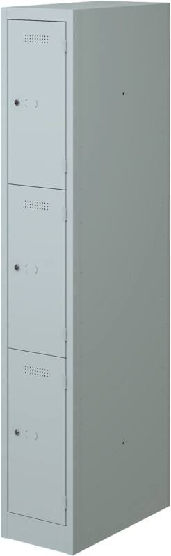 Bisley Primary Stahl Garderobenschrank 3 Türen 1 abteile Schlüssel 300 x 500 x 1.800 mm Hellgrau