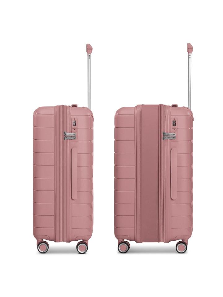 Franky London 4 Rollen Kofferset 3-teilig mit Dehnfalte in rose günstig kaufen onesize