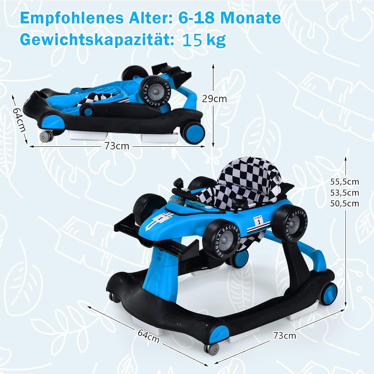 Costway 4 in 1 Lauflernwagen mit einstellbarer Höhe & Geschwindigkeit