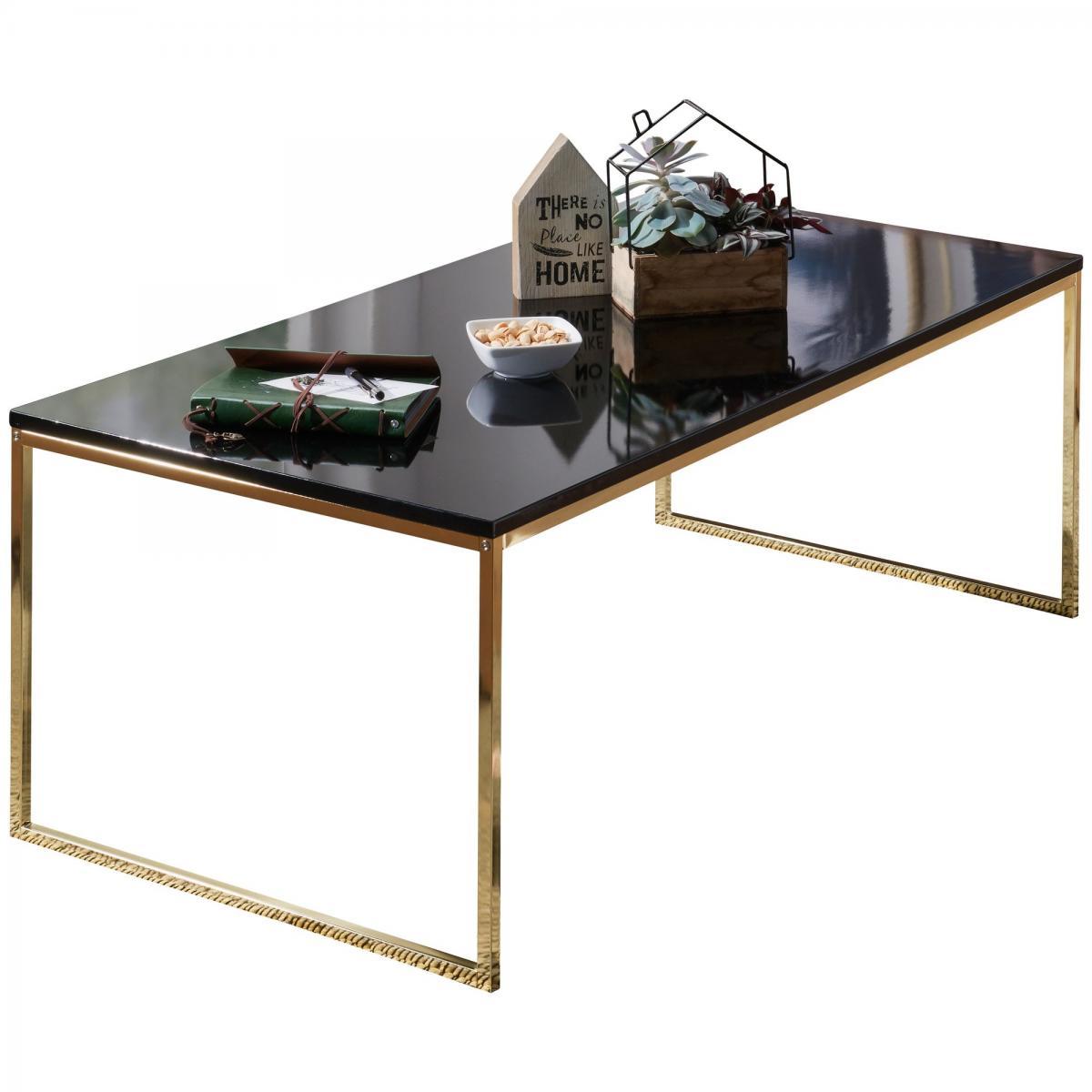 Wohnling Couchtisch RIVA 120x45x60 cm Schwarz/Gold