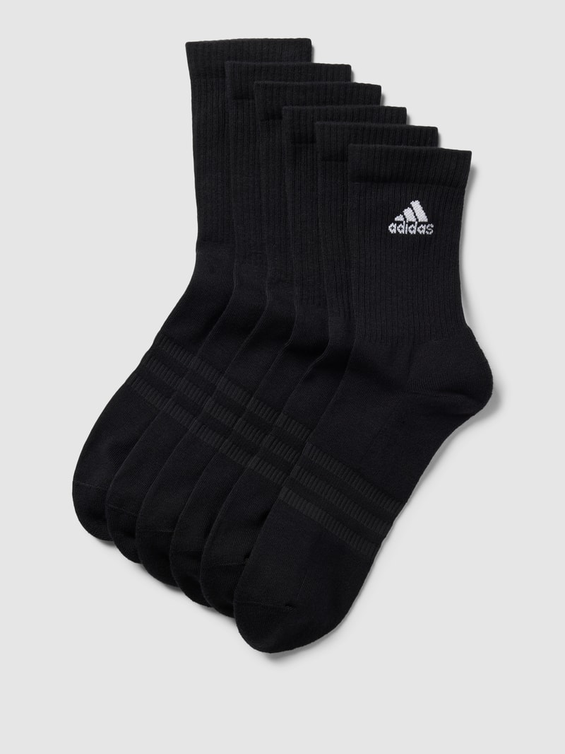 Socken mit Label-Print im 6er-Pack in schwarz