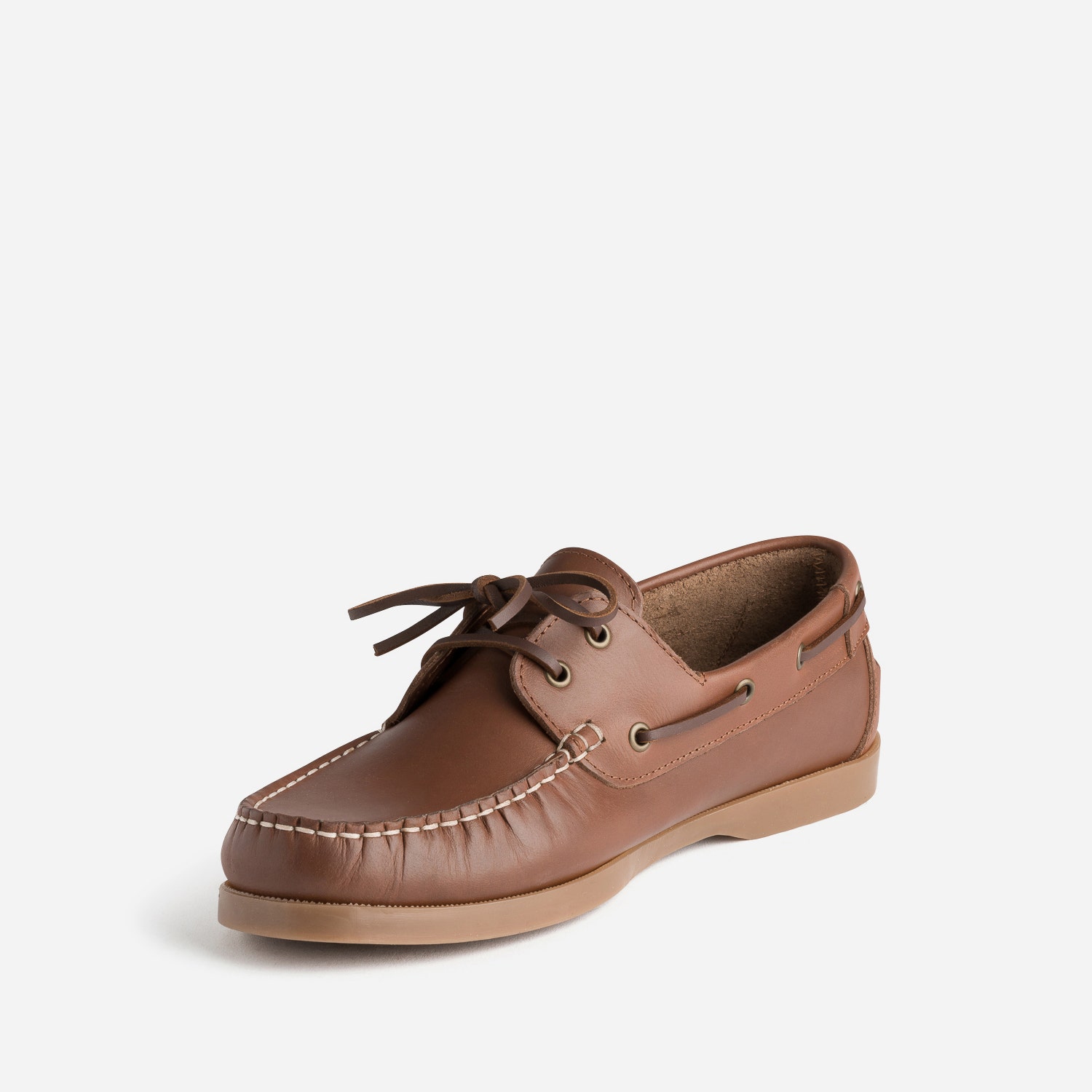 Chaussure bateau cognac en cuir
