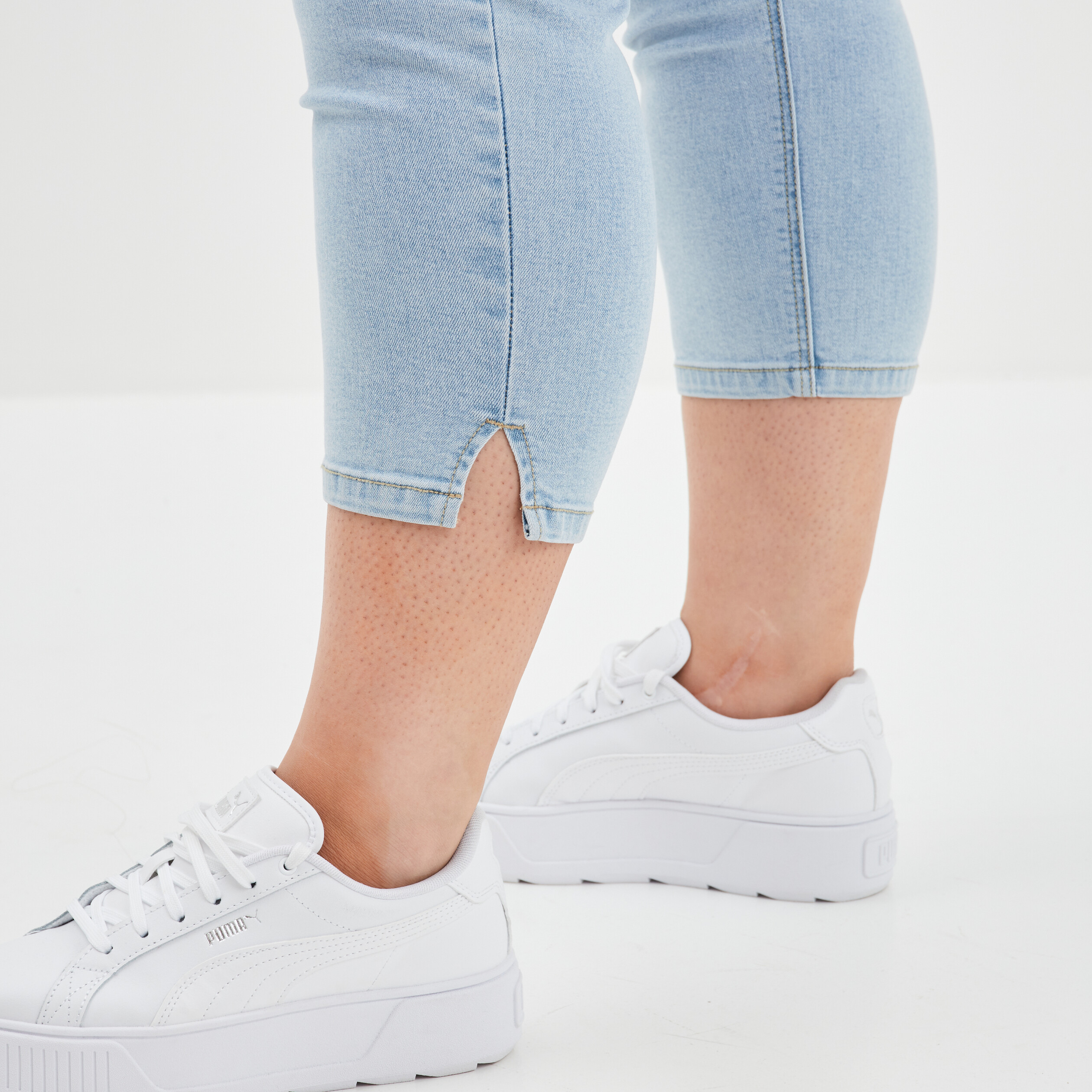 Jeans slim taille haute 7 8ème Modavista denim stone femme grande taille | La Halle