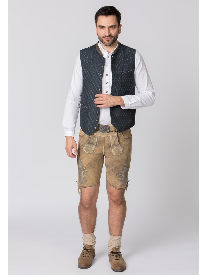 Stockerpoint Stockerpoint Trachtenlederhose Girgl in senf gespeckt-grau günstig kaufen