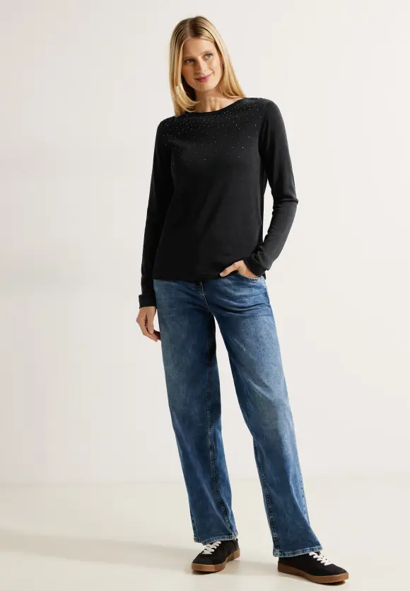 CECIL Pullover mit Steinchendeko