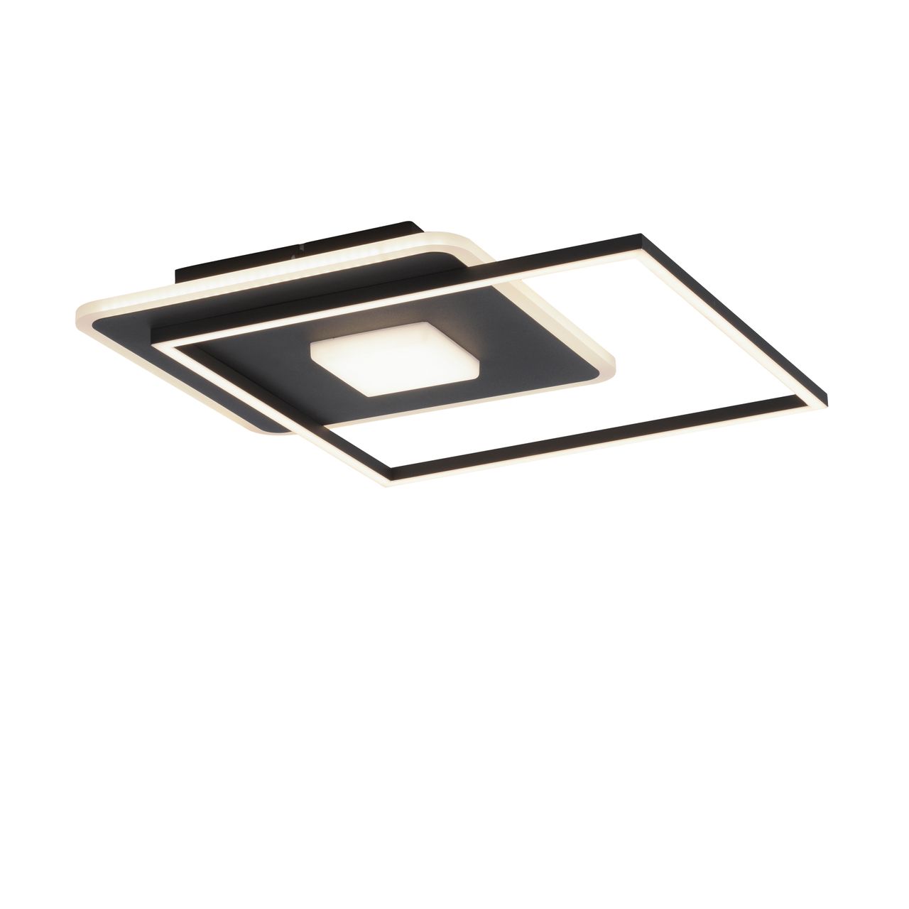 JUST LIGHT LED Deckenleuchte DOMINO, 3-Stufen-Dimmer, 3000 Kelvin, rechteckig, Schwarz