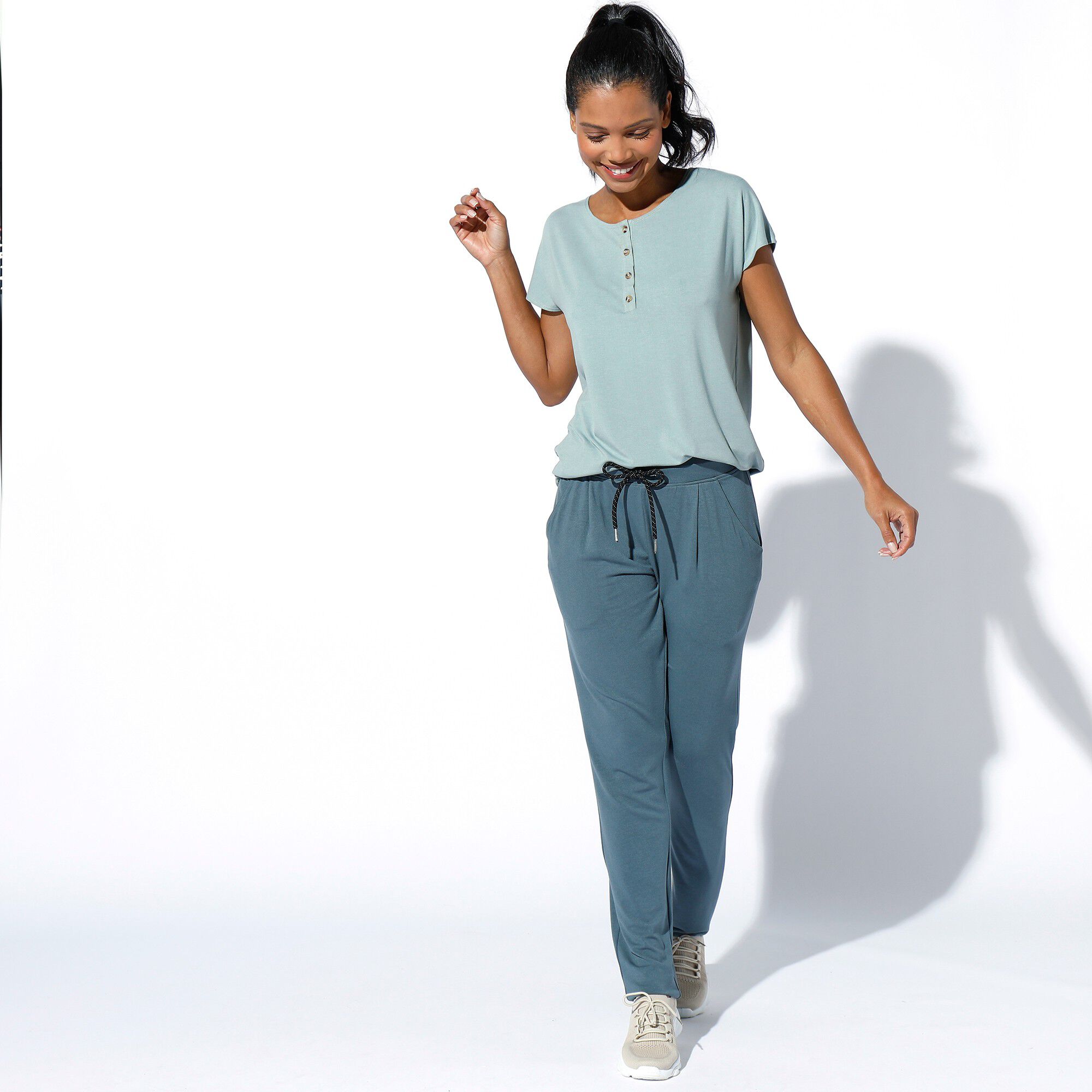 Pantalon maille fluide uni