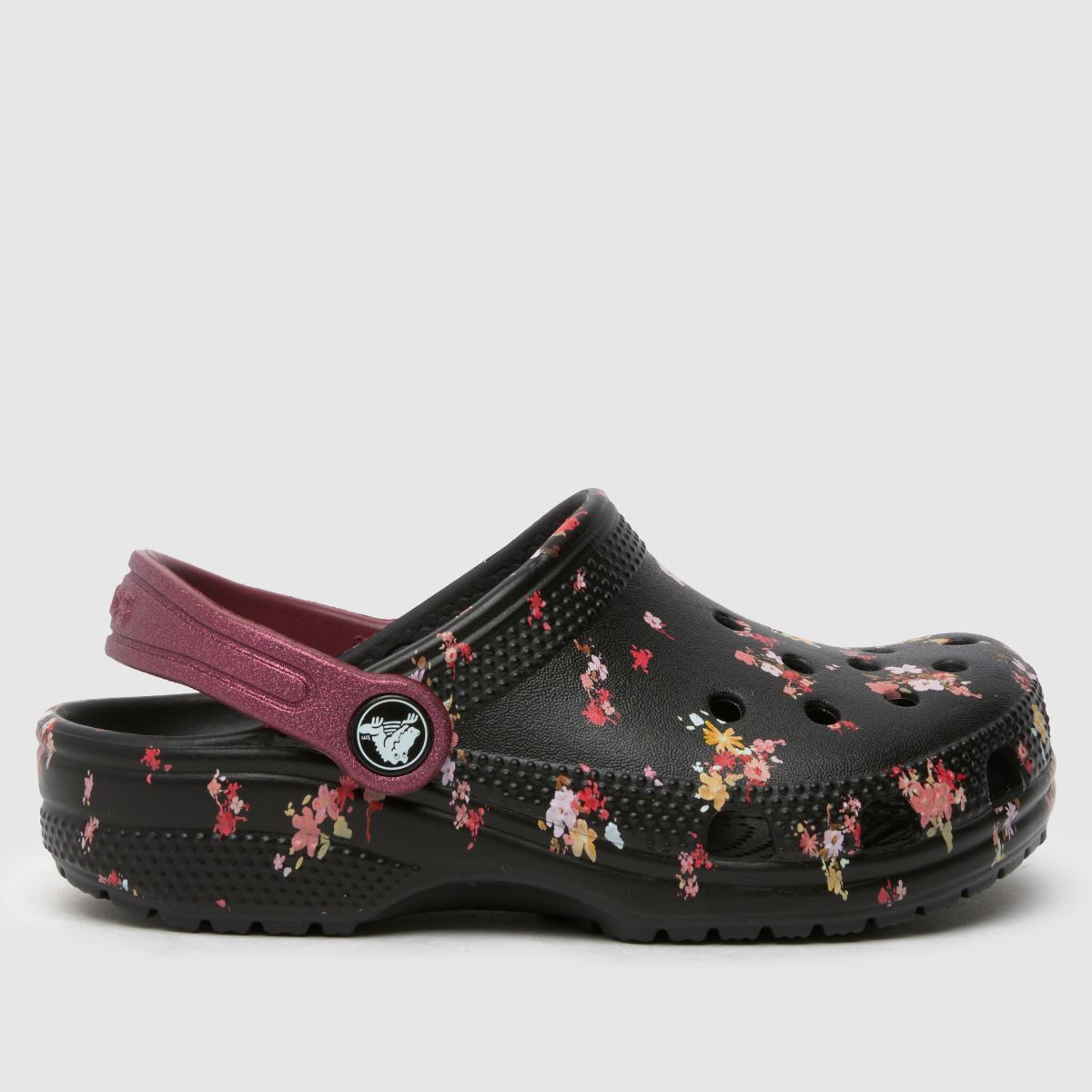 Crocs fekete multifunkciós klasszikus virágmintás klumpa lányoknak junior szandál