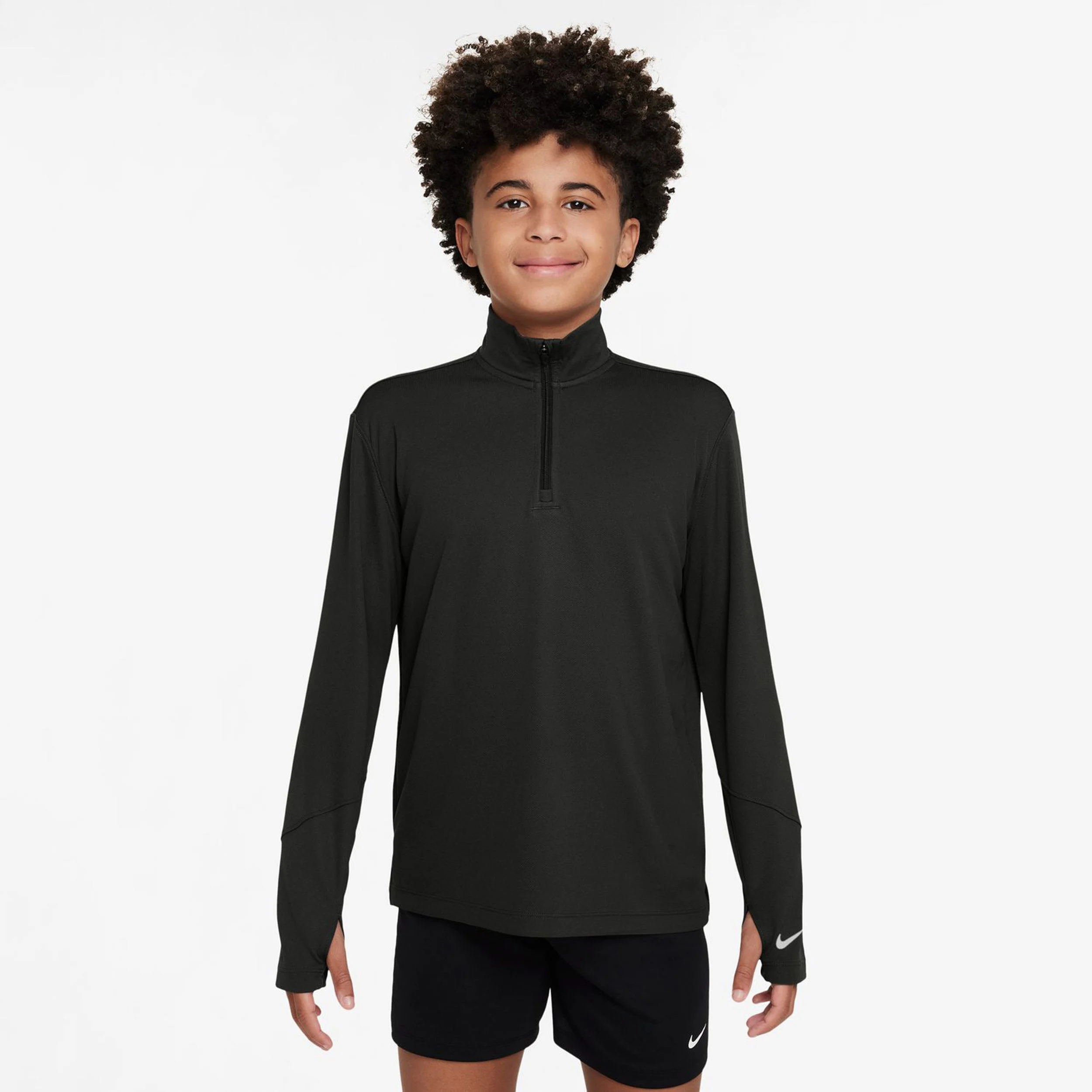 Dri-Fit UV Half-Zip Essential Longsleeve Jungen - Schwarz