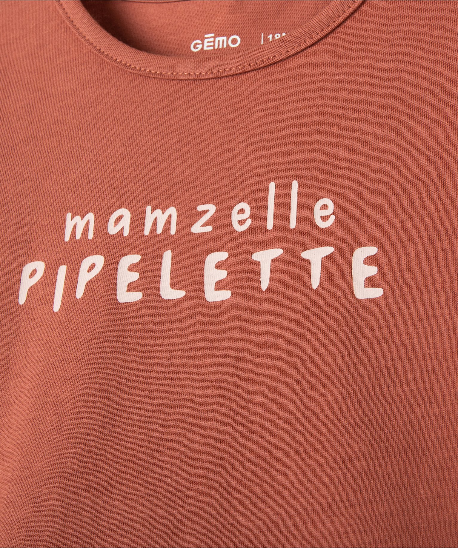 Tee-shirt bébé fille manches longues avec motifs et inscri... marron | GEMO