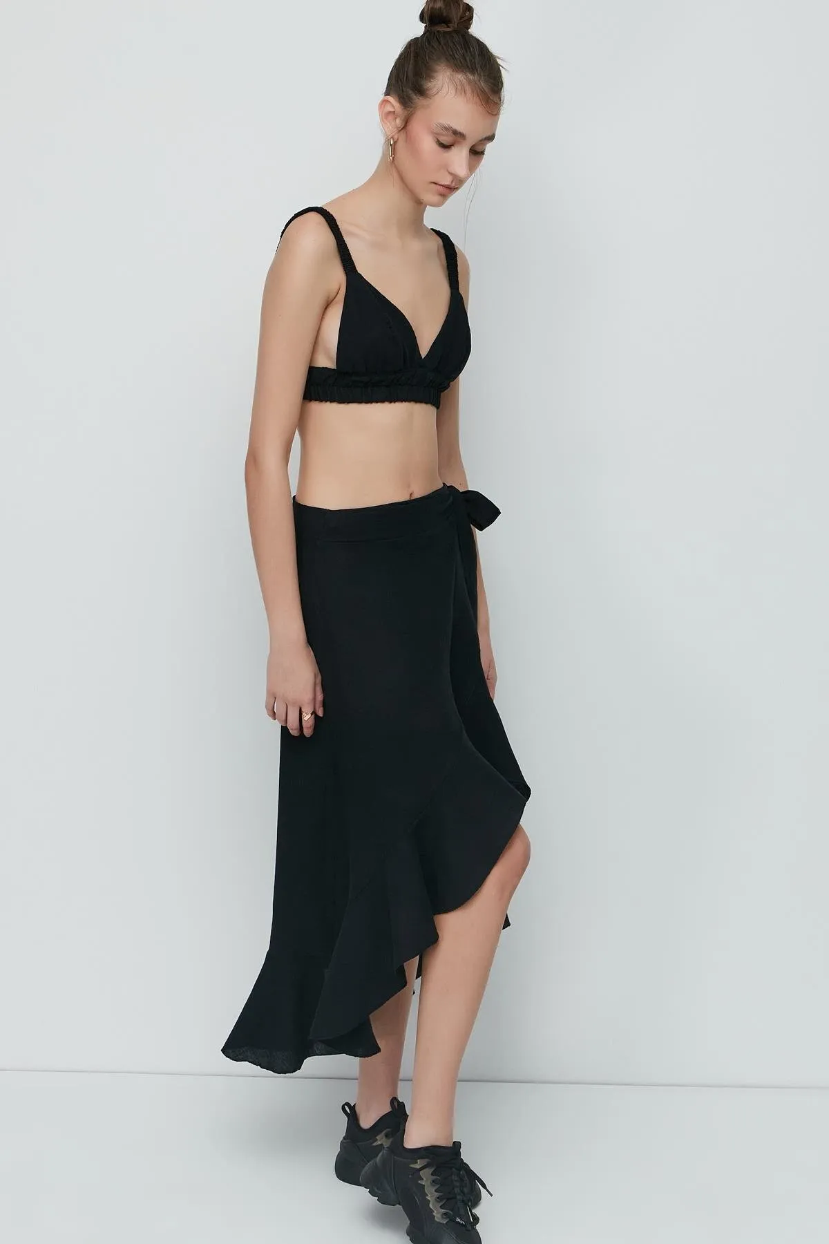 C&City  Bralette-Rock-Set aus Bio-Baumwoll-Musselin 9126 Schwarz
