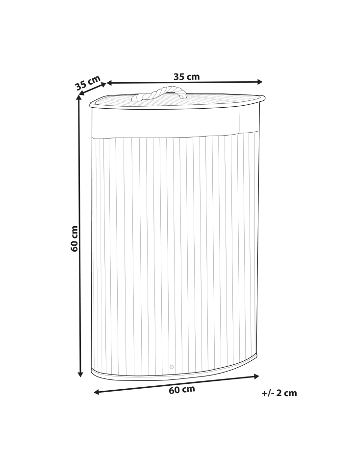 Beliani Wäschekörbe MATARA in Grau/Weiß - (W) 60 x (H) 60 x (L) 35 cm günstig kaufen onesize