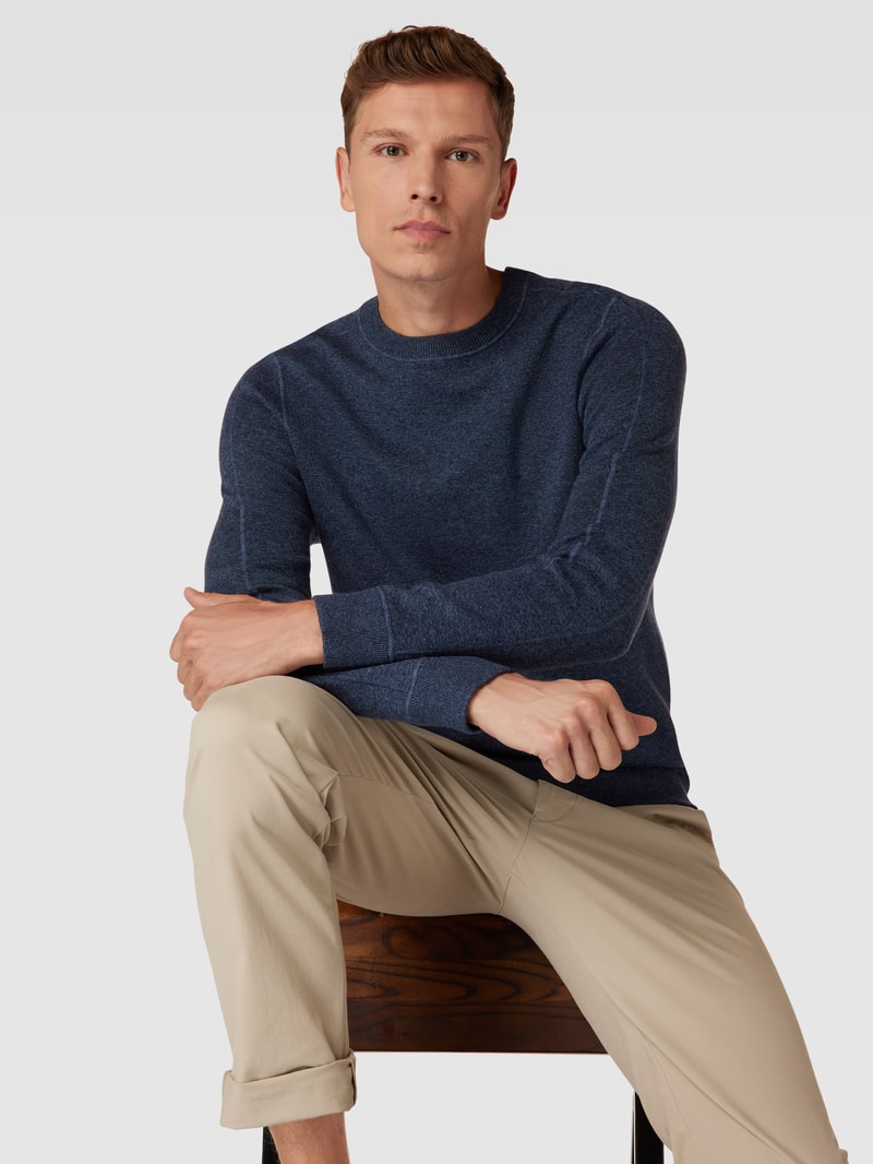 Strickpullover mit Rundhalsausschnitt Modell 'Onore' in weiß