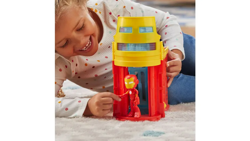 Hasbro - Marvel Spidey and His Amazing Friends Stark Tower Spielset mit Iron Man Figur