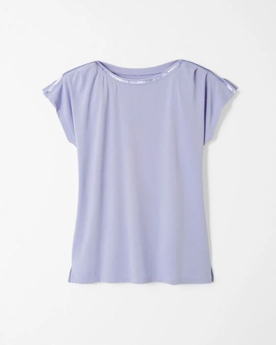Tee-shirt col bateau uni et imprimé Climatyl