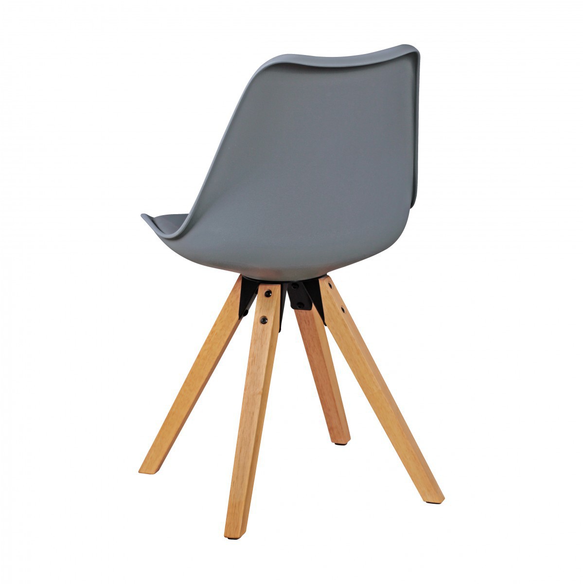 Wohnling 2er Set Retro Esszimmerstuhl grau | Polsterstuhl Skandinavisch Rückenlehne | Küchenstuhl Kunstleder gepolstert