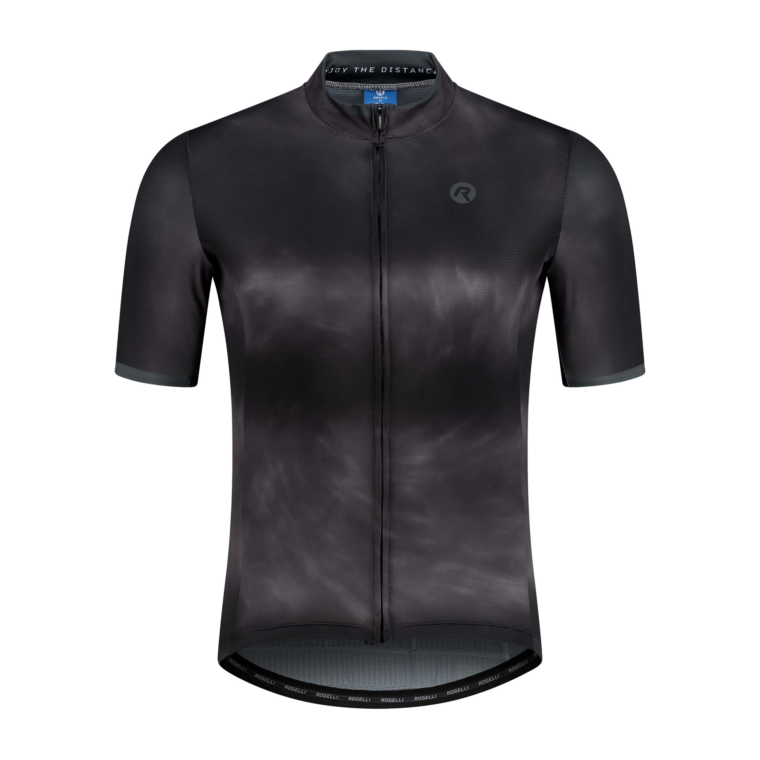 Rogelli Tie Dye Schwarz/Grau Herren Radtrikot Kurzarm