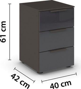 rauch Nachtkommode Flipp, mit 3 Schubladen und Soft-Close-Funktion sowie Glasfront