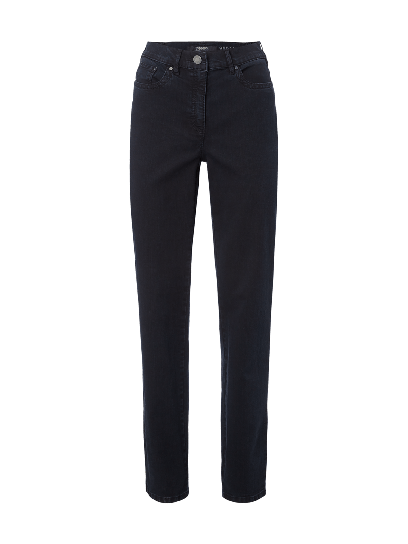 Comfort Fit Jeans mit Stretch-Anteil Modell 'Greta' in marineblau