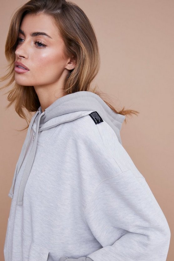 Kastiges Oversize Sweatshirt mit Trichterkragen