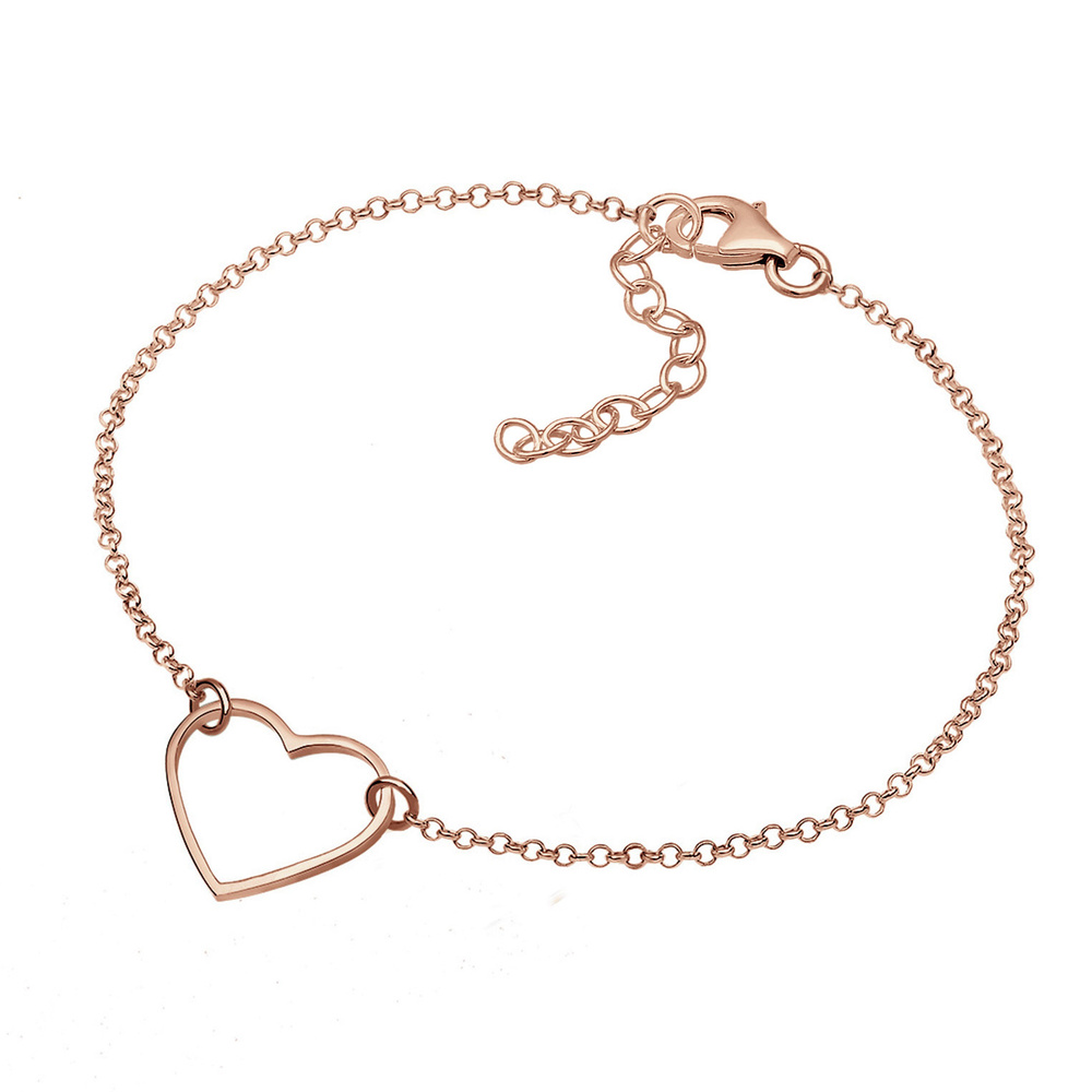 Elli Elli Bracelet Femme Pendentif Coeur Basique en Argent Sterling 925 Bracelet