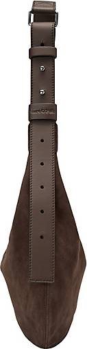 Marc O'Polo Flache Schultertasche small aus softem Velours-Rindleder