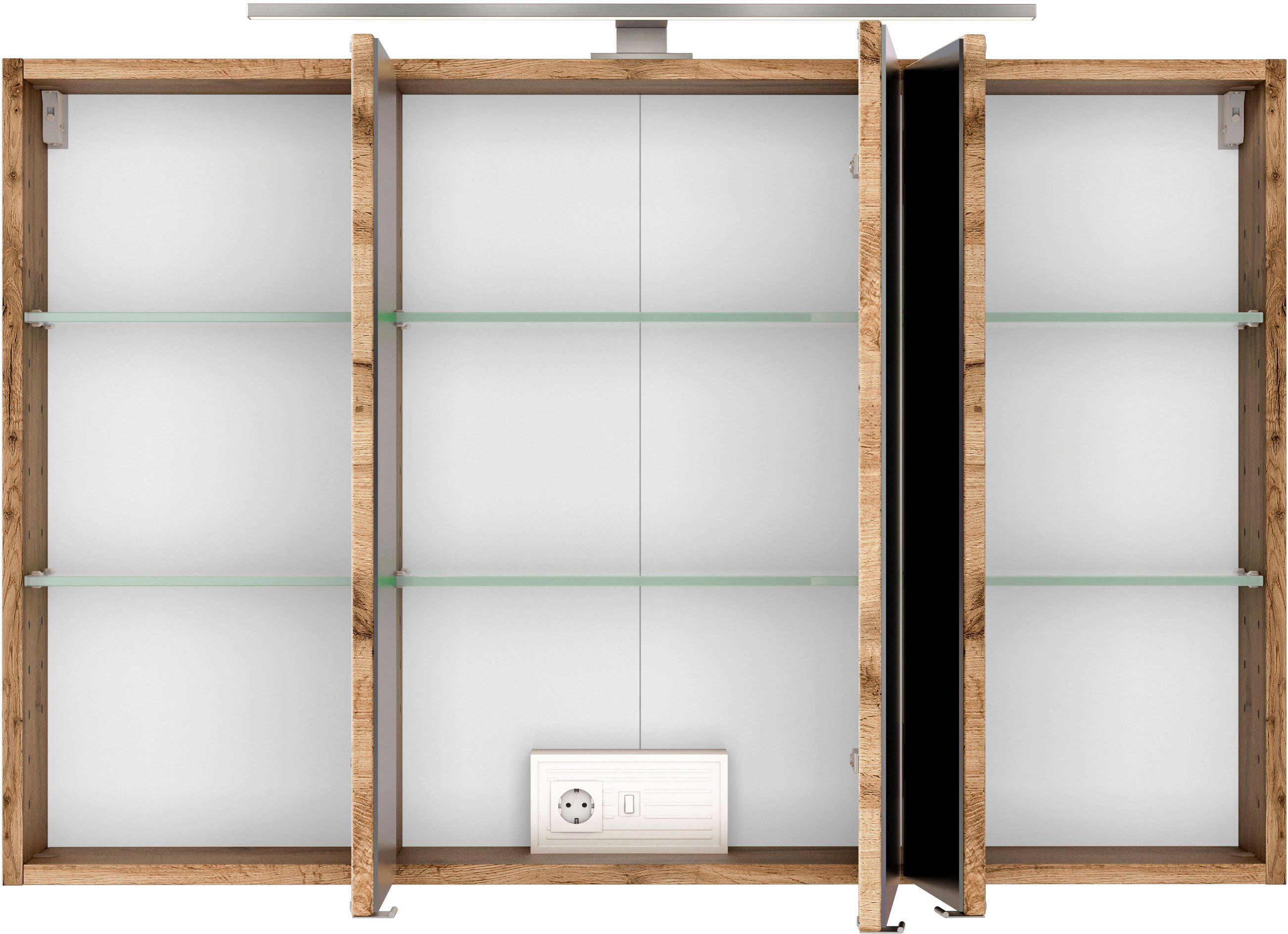 HELD MÖBEL Spiegelschrank Livorno Inklusive LED-Beleuchtung