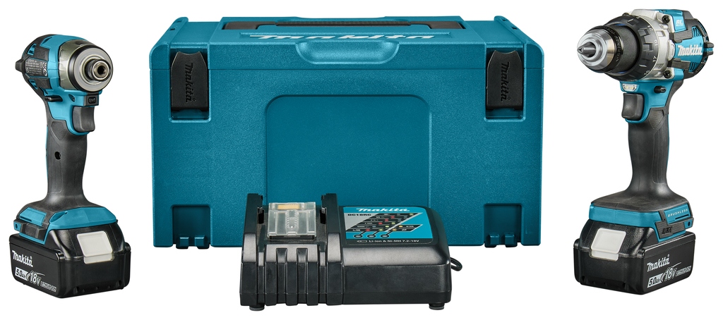 Makita DLX2528TJ Combiset - DHP489 Accuklopboor + DTD173 Accuslagschroevendraaier 18V 5.0Ah Li-Ion în Mbox