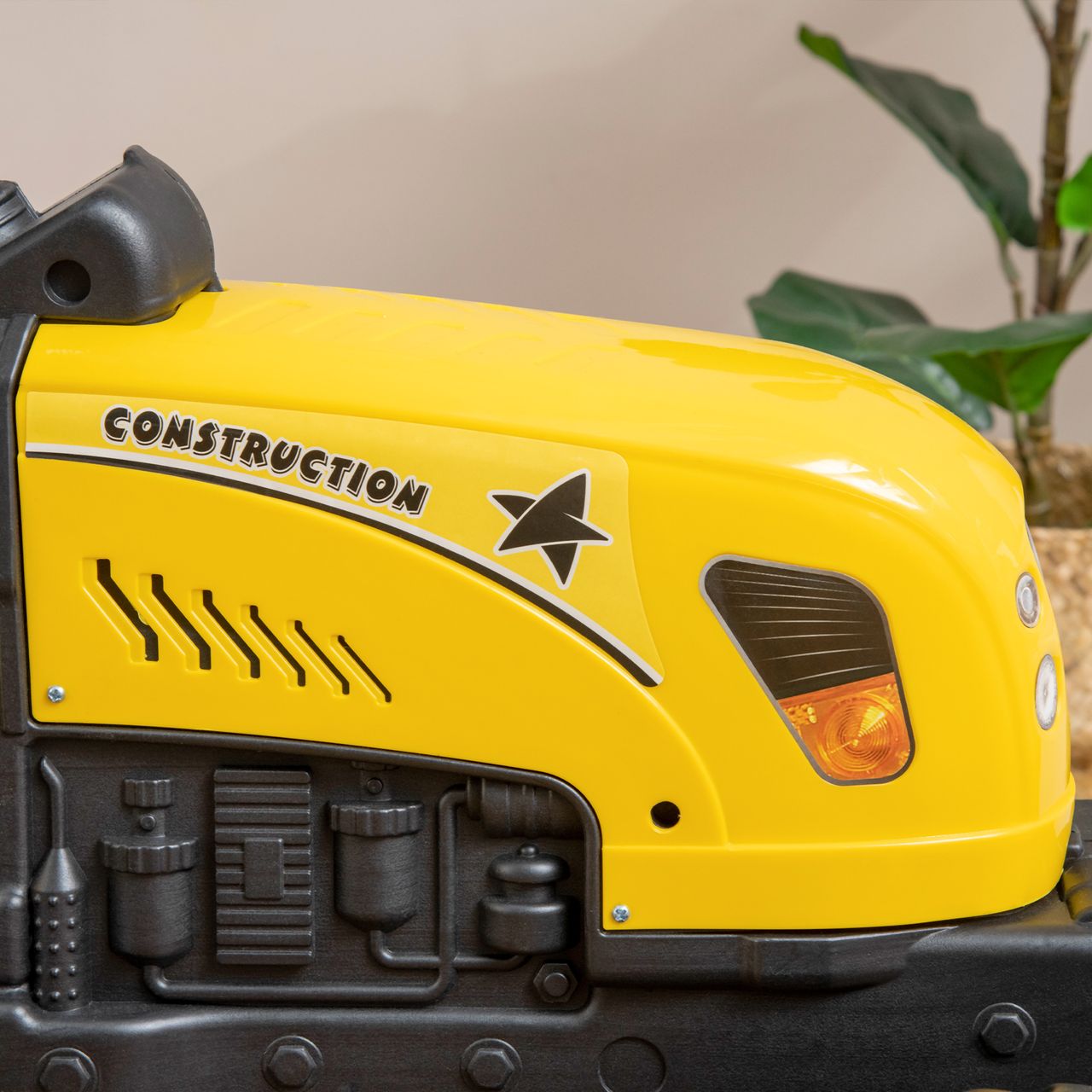 HOMCOM Trettraktor mit Anhänger Tretauto Traktor ab 3 Jahre Kinder Gelb