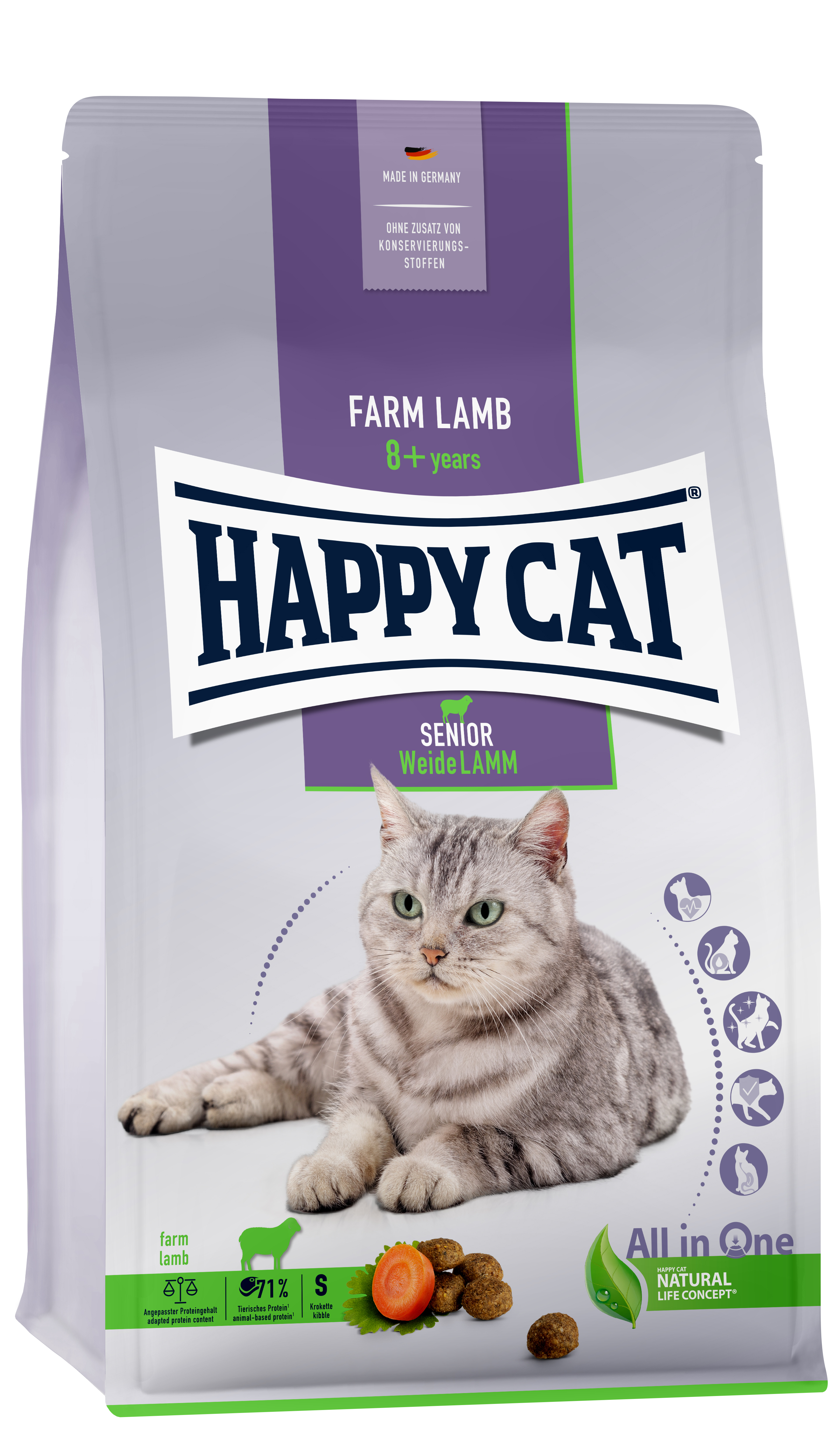 HAPPY CAT Trockenfutter HAPPY CAT Senior Weide-Lamm 4 kg