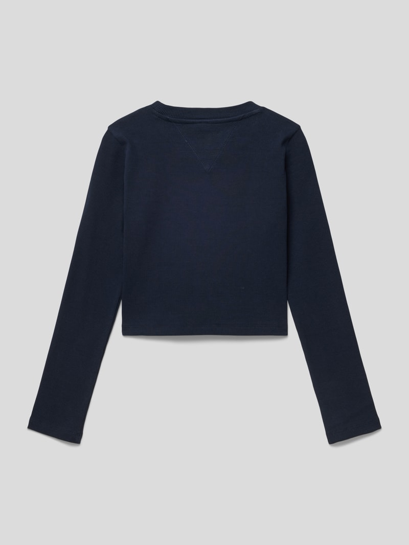 Longsleeve mit Label-Stitching in marineblau