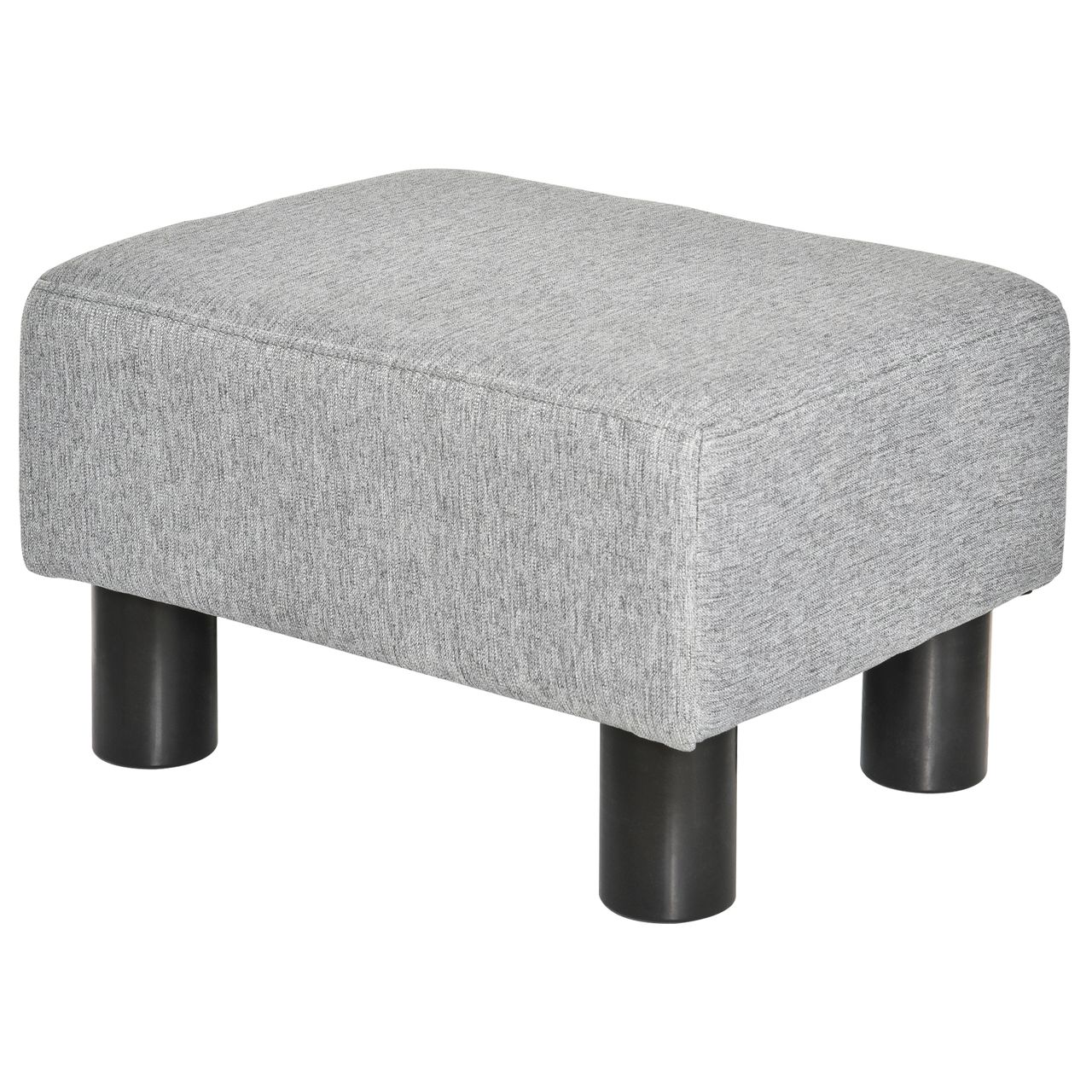 HOMCOM Fußhocker, Sitzhocker, Rechteckiger Ottoman, Fußstütze aus Leinen, Grau