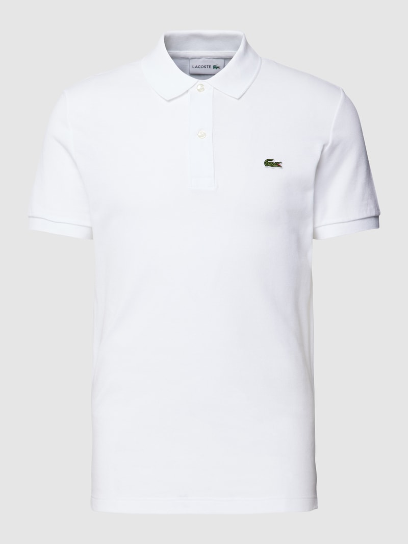Poloshirt mit Logo-Stitching in weiß