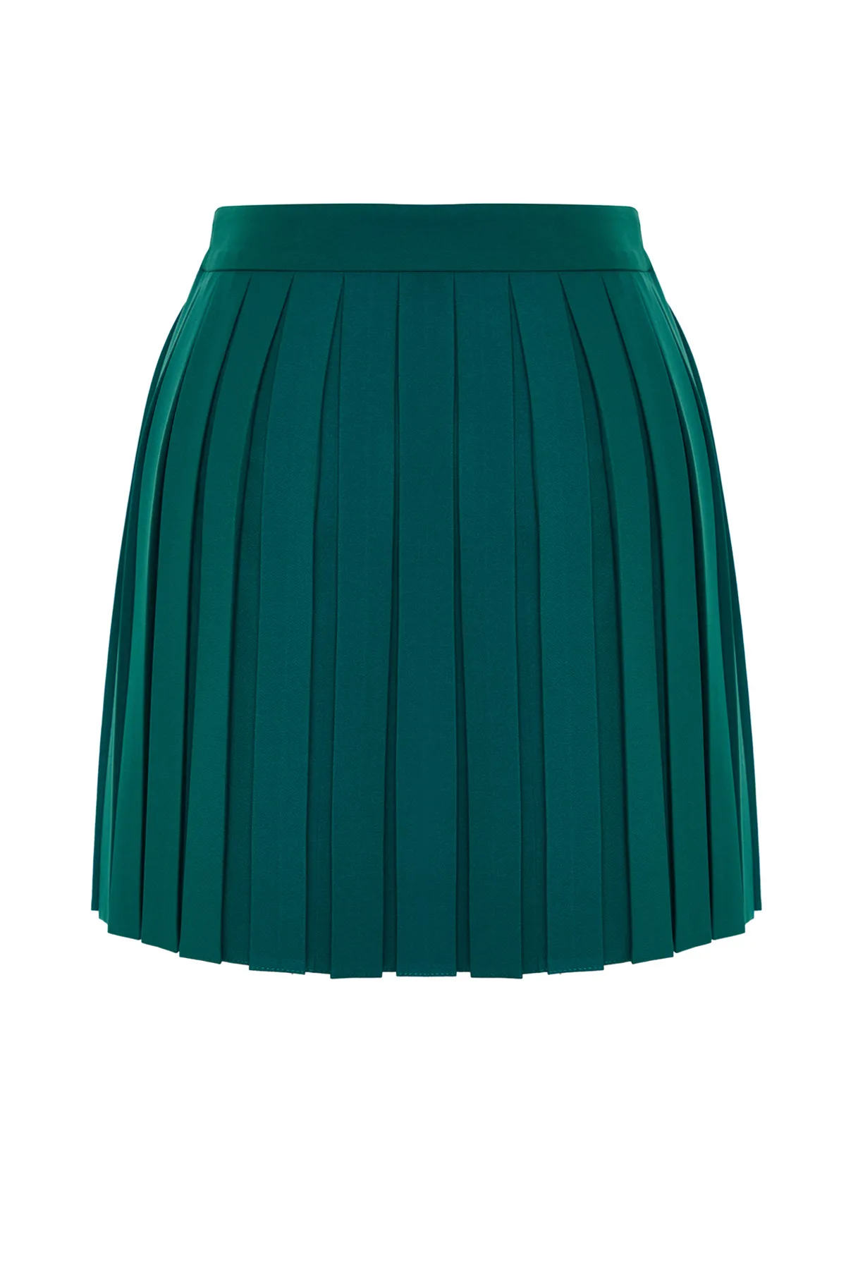 Trendyol Collection  Smaragdgrüner gewebter Minirock – Faltendetail, TWOAW21ET0111