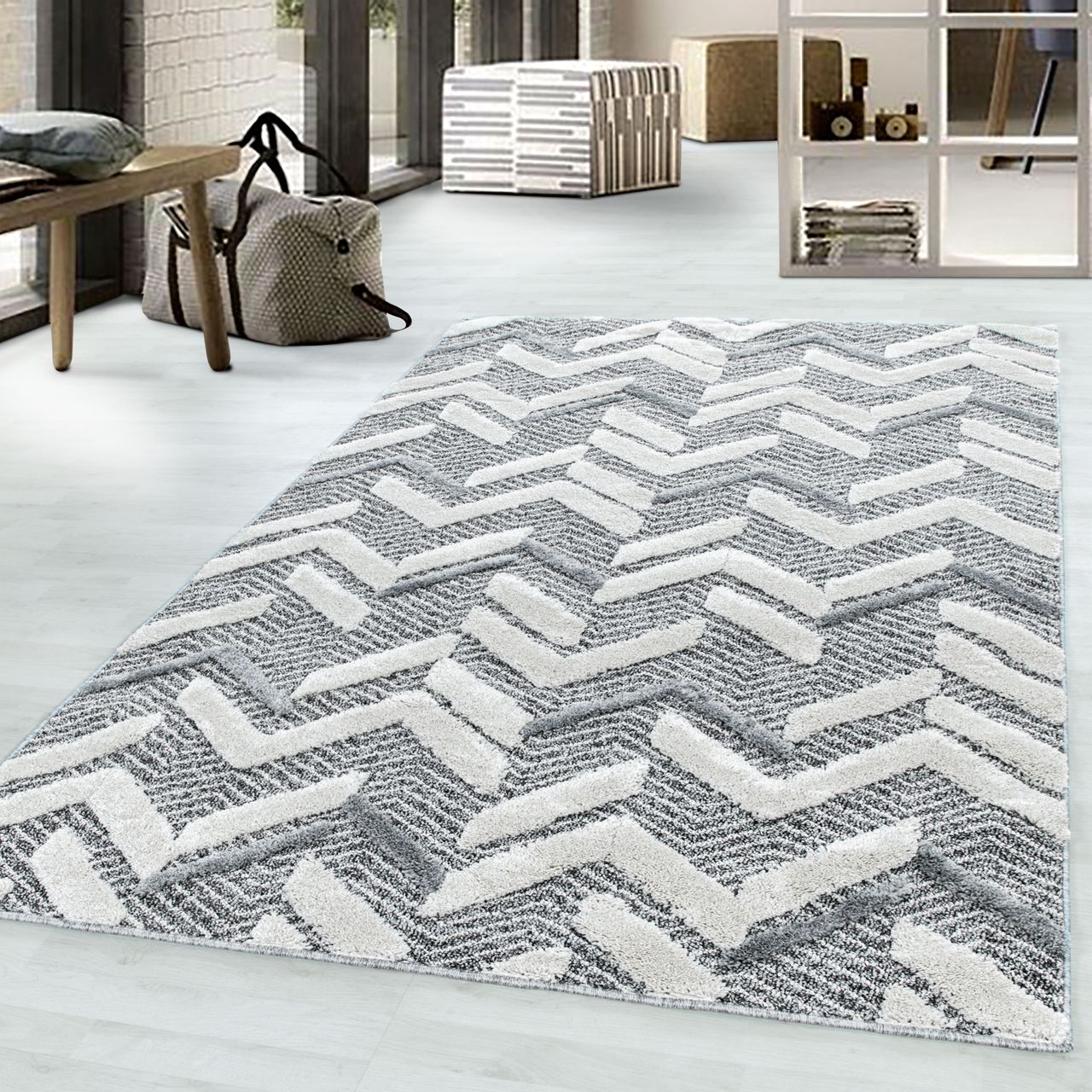Ayyildiz Teppich, PISA 4705, GREY, 160 x 230 cm
