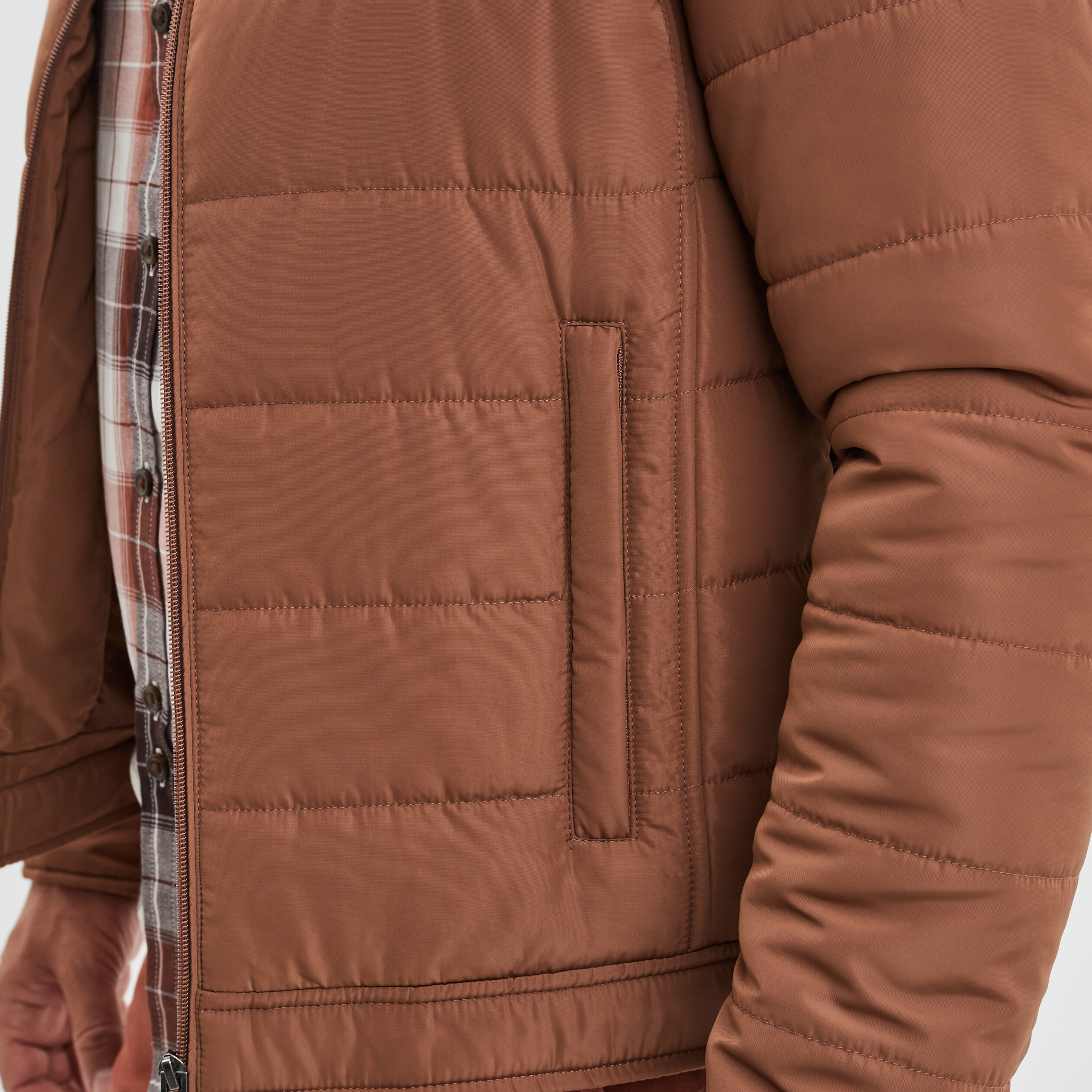 Blouson court zippé col montant marron homme | La Halle