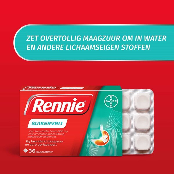 Rennie sokerittomat purutabletit lääke - 36 kpl