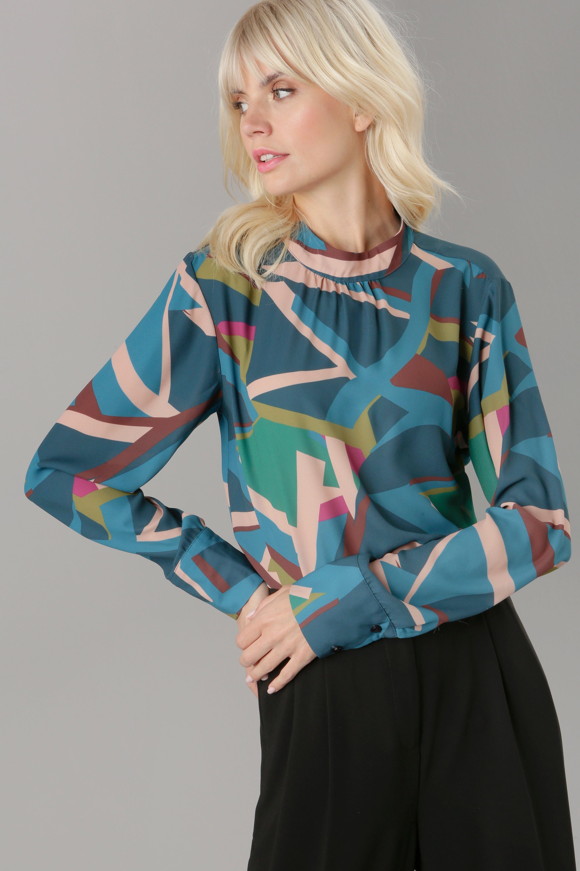 Aniston SELECTED Druckbluse mit Allover-Print in kräfigten Farben