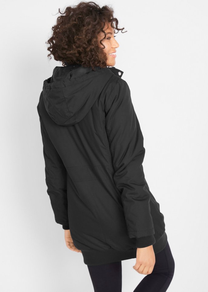 Longjacke mit Kapuze, wattiert